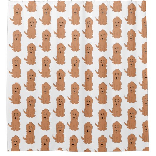 Red Goldendoodle Design Duschvorhang (Vorderseite)