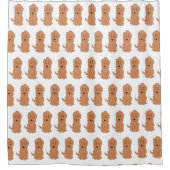 Red Goldendoodle Dog Design Any Colour Background Duschvorhang (Vorderseite)