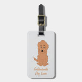 Red Goldendoodle Dog Design Any Colour Background Gepäckanhänger (Vorderseite vertikal)