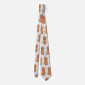 Red Goldendoodle Dog Design Any Colour Background Krawatte (Rückseite)
