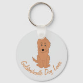 Red Goldendoodle Dog Design Any Colour Background Schlüsselanhänger (Vorderseite)