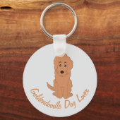 Red Goldendoodle Dog Design Any Colour Background Schlüsselanhänger (Vorderseite)
