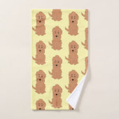 Red Goldendoodle Dog Design Badhandtuch Set (Handtuch)