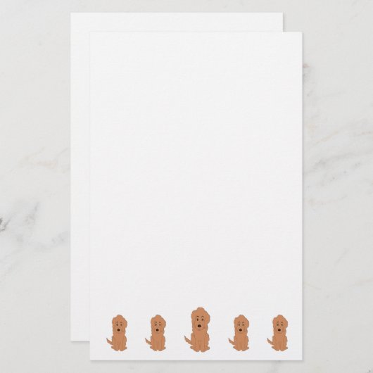 Red Goldendoodle Dog Design Briefpapier (Vorne/Hinten)