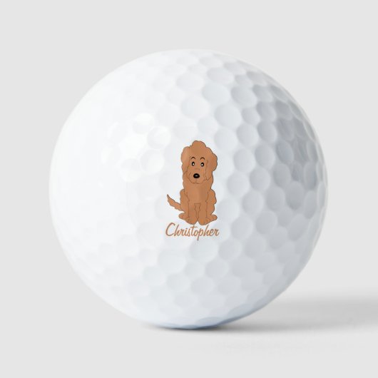 Red Goldendoodle Dog Design Golfball (Vorderseite)
