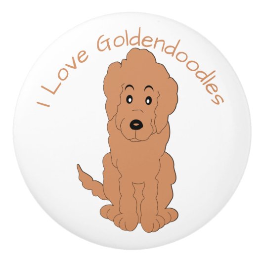 Red Goldendoodle Dog Design Keramikknauf (Vorderseite)