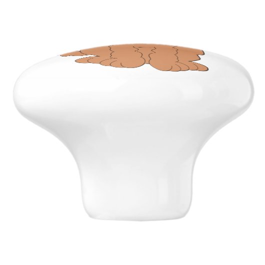 Red Goldendoodle Dog Design Keramikknauf (Seitenansicht)