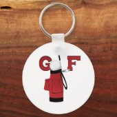 Red Golf Bag Golf Schlüsselanhänger (Vorderseite)