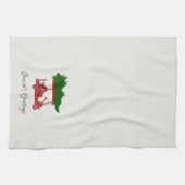 Red Golf Cart mit Weihnachtsbaum | Alabaster Geschirrtuch (Horizontal)