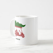 Red Golf Cart mit Weihnachtsbaum Urlaub Kaffeetasse (Vorderseite Links)