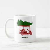 Red Golf Cart mit Weihnachtsbaum Urlaub Kaffeetasse (Links)