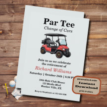 Red Golf Cart Par T-Shirt Themed