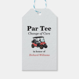 Red Golf Cart Par T-Shirt Themed Geschenkanhänger