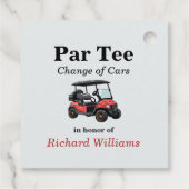 Red Golf Cart Par T-Shirt Themed Geschenkanhänger (Rückseite)