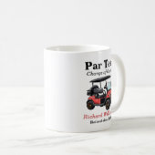 Red Golf Cart Par T-Shirt Themed Kaffeetasse (VorderseiteRechts)