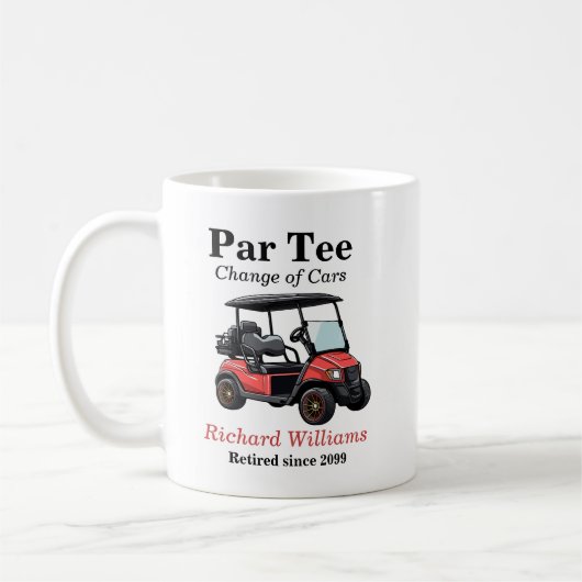 Red Golf Cart Par T-Shirt Themed Kaffeetasse (Links)