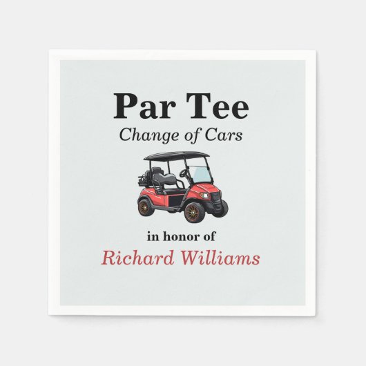 Red Golf Cart Par T-Shirt Themed Serviette (Vorderseite)