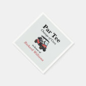 Red Golf Cart Par T-Shirt Themed Serviette (Ecke)