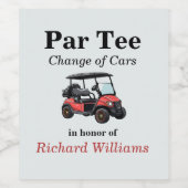 Red Golf Cart Par T-Shirt Themed Weinetikett (Einzelnes Label)