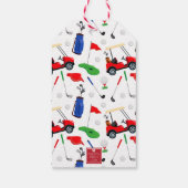 Red Golf Cart Personalisiert Geschenkanhänger (Rückseite)