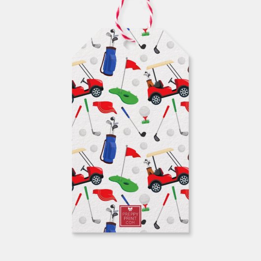 Red Golf Cart Personalisiert Geschenkanhänger (Rückseite)