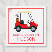 Red Golf Cart Personalisiert Geschenkanhänger (Vorderseite)
