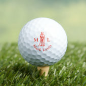 Red Golfer Initials Personalisiert Golfball (Insitu T-Shirt)