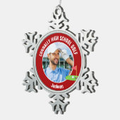 Red Golfer Photo High School Golf Team Schneeflocken Zinn-Ornament (Rechts)