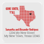 Red Gone South, Y'All Moving Quadratischer Aufkleber (Vorderseite)
