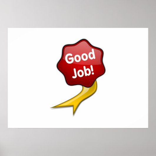 Red Good Job Ribbon Poster (Vorne)