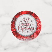 Red Gorgeous Emerald Frohe Weihnachten Konfetti (Klein Vorderseite)