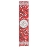 Red Gorgeous Emerald Frohe Weihnachten Kurzer Tischläufer (Vorderseite)