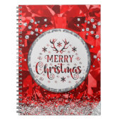 Red Gorgeous Emerald Frohe Weihnachten Notizblock (Vorderseite)