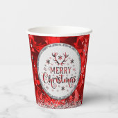 Red Gorgeous Emerald Frohe Weihnachten Pappbecher (Rückseite)
