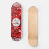 Red Gorgeous Emerald Frohe Weihnachten Skateboard (Vorderseite)