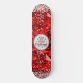 Red Gorgeous Emerald Frohe Weihnachten Skateboard (Vorderseite)