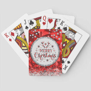 Red Gorgeous Emerald Frohe Weihnachten Spielkarten