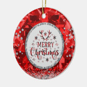 Red Gorgeous Emerald Frohe Weihnachtszeit Keramik  Ornament (Links)