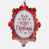 Red Gorgeous Emerald Merry Christmas Acrylic Awa Ornament Karte (Linke Ecke)