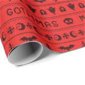 Red Goth Christmas Sweater Wrapping Paper Geschenkpapier (Rolleneckpunkt)
