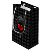 Red Goth Heart Geschenktasche Kleine Geschenktüte (Rückseite Schrägansicht)