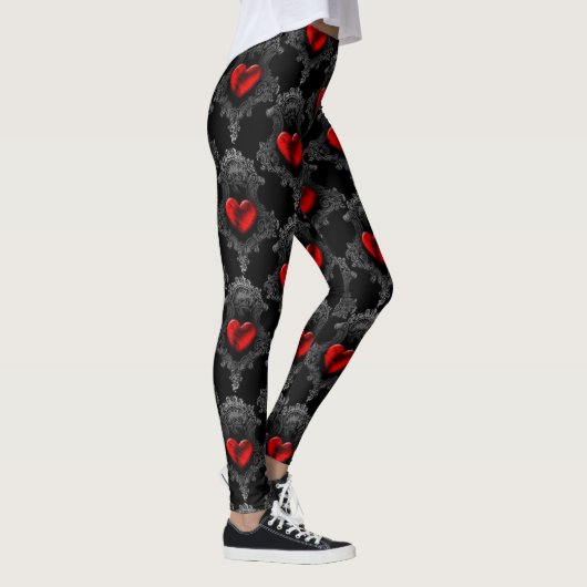 Red Goth Heart Leggings (Rechts)