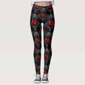 Red Goth Heart Leggings (Vorderseite)