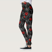 Red Goth Heart Leggings (Links)