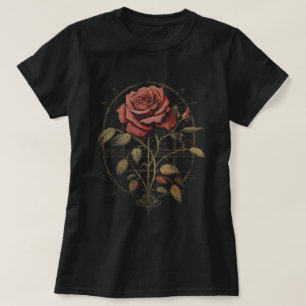 Red Goth Rose Blume Hexerei Gotische Ästhetik T-Shirt