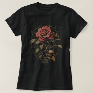 Red Goth Rose Blume Hexerei Gotische Ästhetik T-Shirt