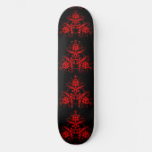 Red Goth Vintag Damask Skateboard (Vorderseite)