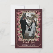 Red Gothic Coffin Rose Hochzeit Dankeschön Card Dankeskarte (Vorderseite)