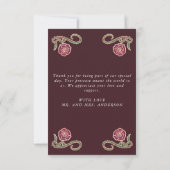 Red Gothic Coffin Rose Hochzeit Dankeschön Card Dankeskarte (Rückseite)