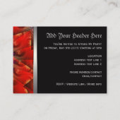 Red Gothic Fraktal Swirl Mini Party Einladungen (Rückseite)